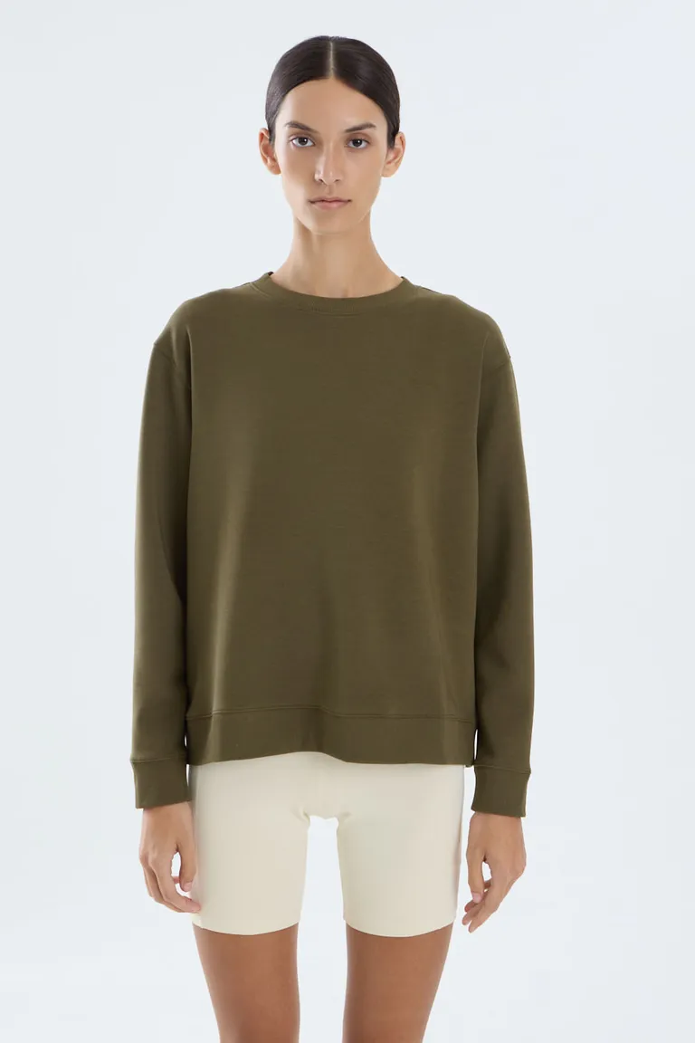 Buzo con cuello a la base de calce relajado y mangas largas para mujer de Portsaid en Buzos y Sweaters para argentina