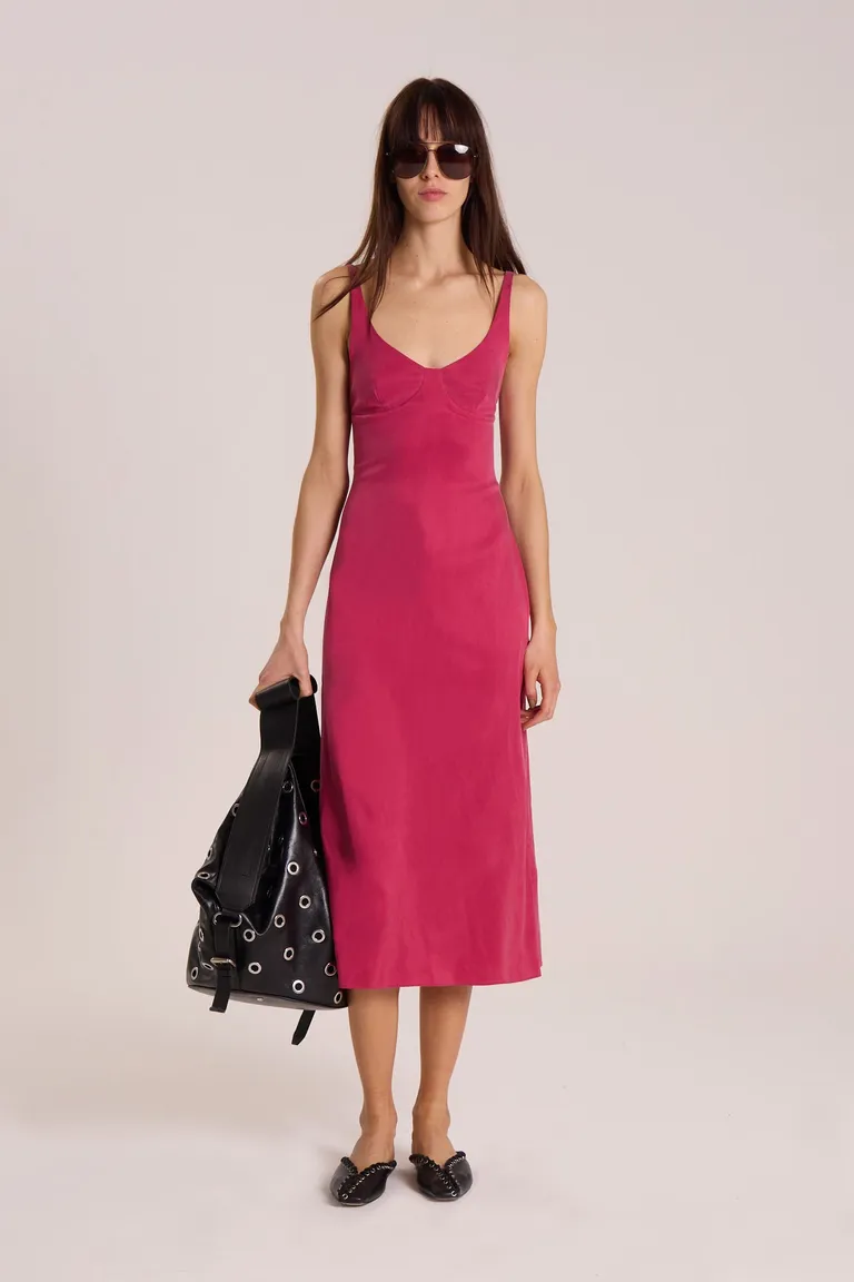 Vestido rojo de cupro con ajuste ceñido al cuerpo de Maria Cher en Vestidos para argentina