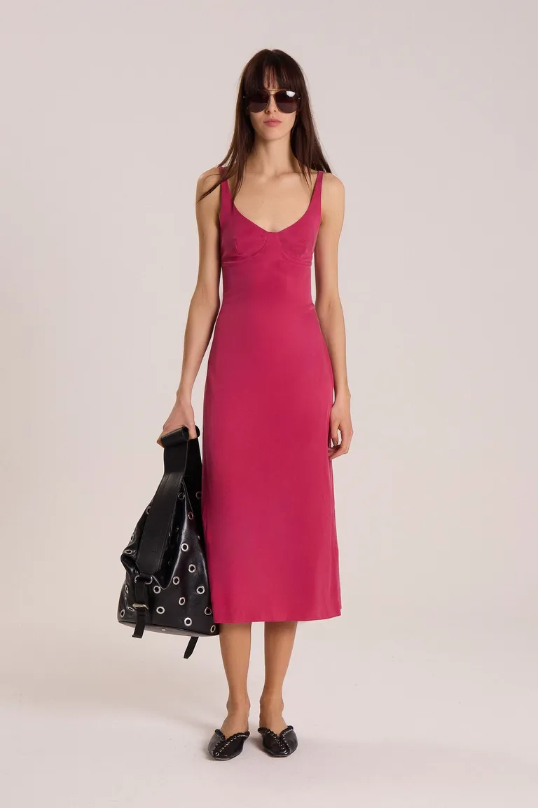 Vestido rojo de cupro con ajuste ceñido al cuerpo de Maria Cher en Vestidos para argentina