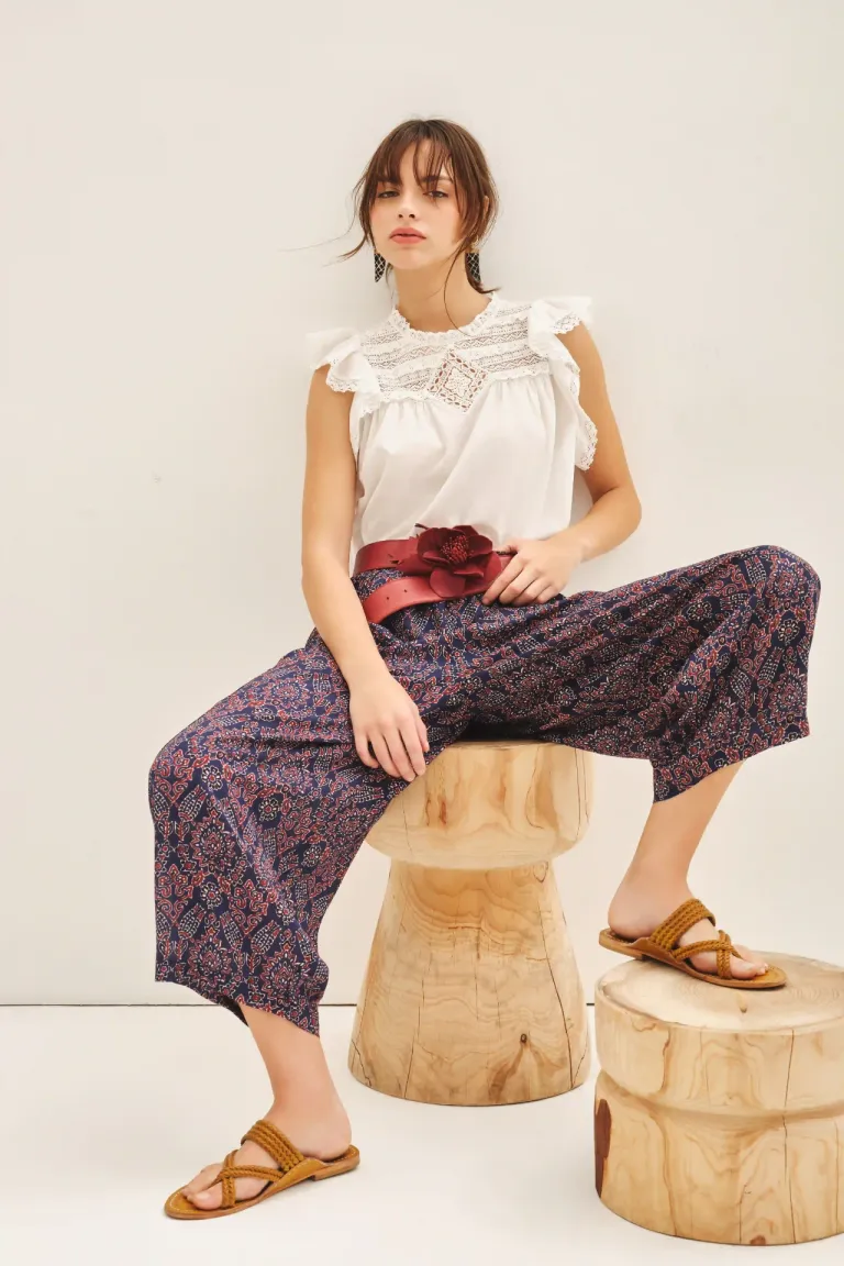 Pantalón ancho de corte amplio con estampado llamativo y detalles prácticos de Rapsodia en Pantalones para argentina