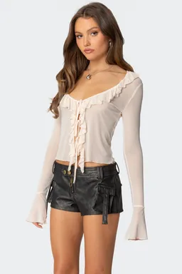 Top malla transparente con volados de Edikted en Tops para argentina
