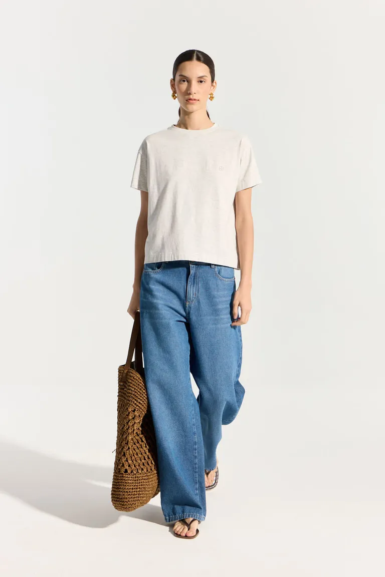 Remera básica de algodón con detalles de lavado y aberturas laterales de Portsaid en Remeras para argentina