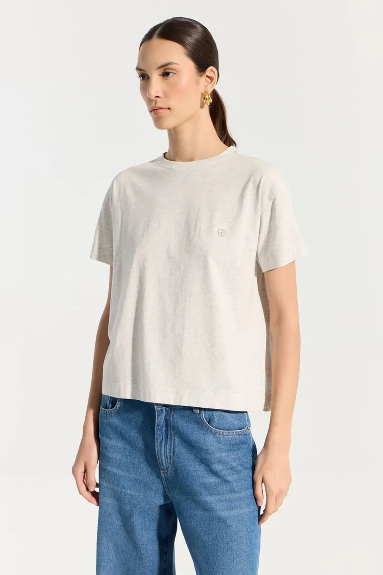 Remera básica de algodón con detalles de lavado y aberturas laterales de Portsaid en Remeras para argentina