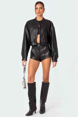 Campera corta cuero sintético ramona de Edikted en Chaquetas para argentina