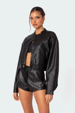 Campera corta cuero sintético ramona de Edikted en Chaquetas para argentina