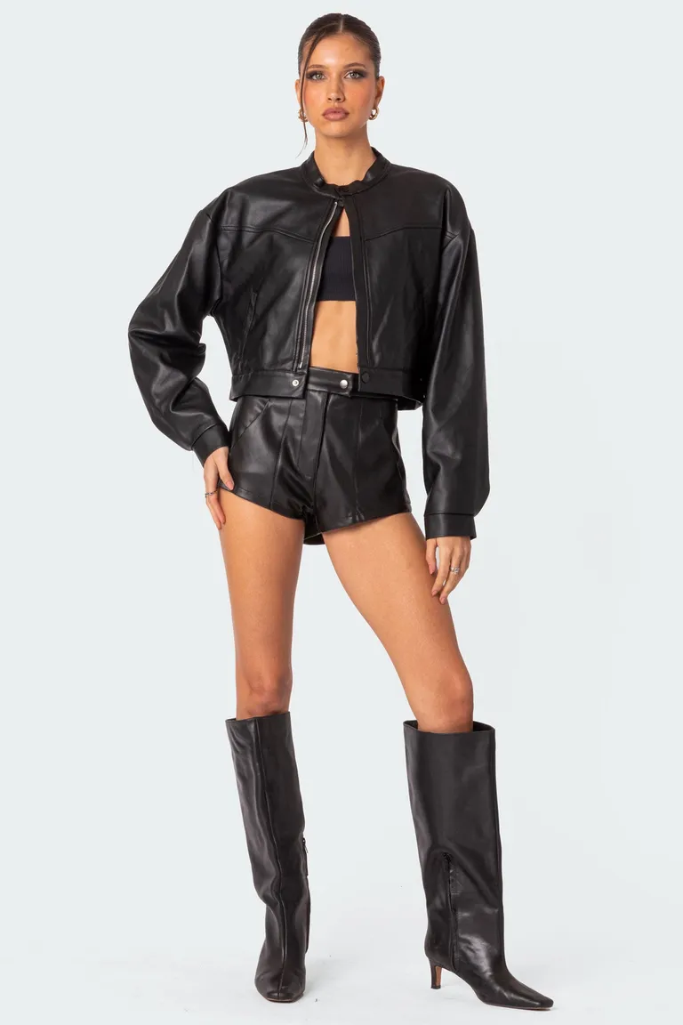 Campera corta cuero sintético ramona de Edikted en Chaquetas para argentina
