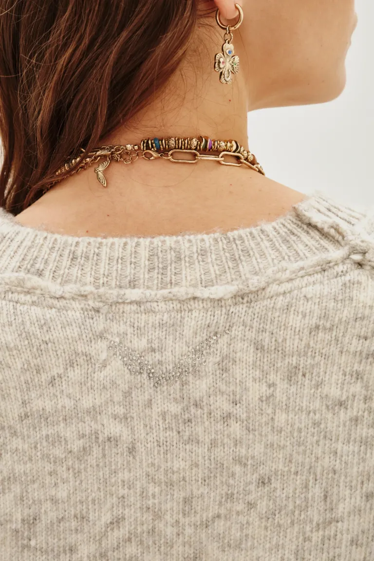 Sweater tejido de calce relajado con cuello redondo y hombros caídos de Rapsodia en Buzos y Sweaters para argentina