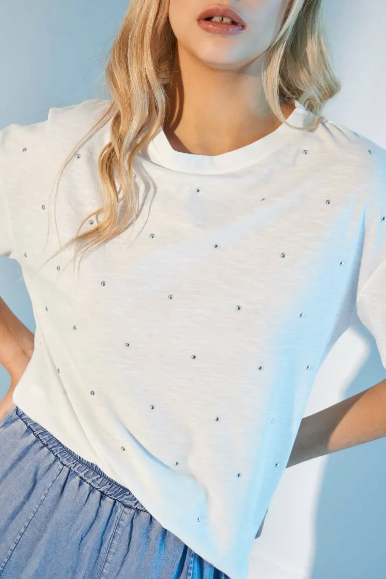 Remera básica de algodón en color natural para mujer de Apricot en Remeras para argentina