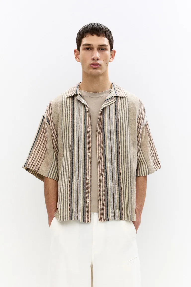 Camisa rústica rayas corta de Pull&Bear en Camisas para argentina