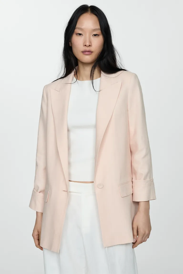 Blazer lino puños abotonados de Mango en Blazers para argentina