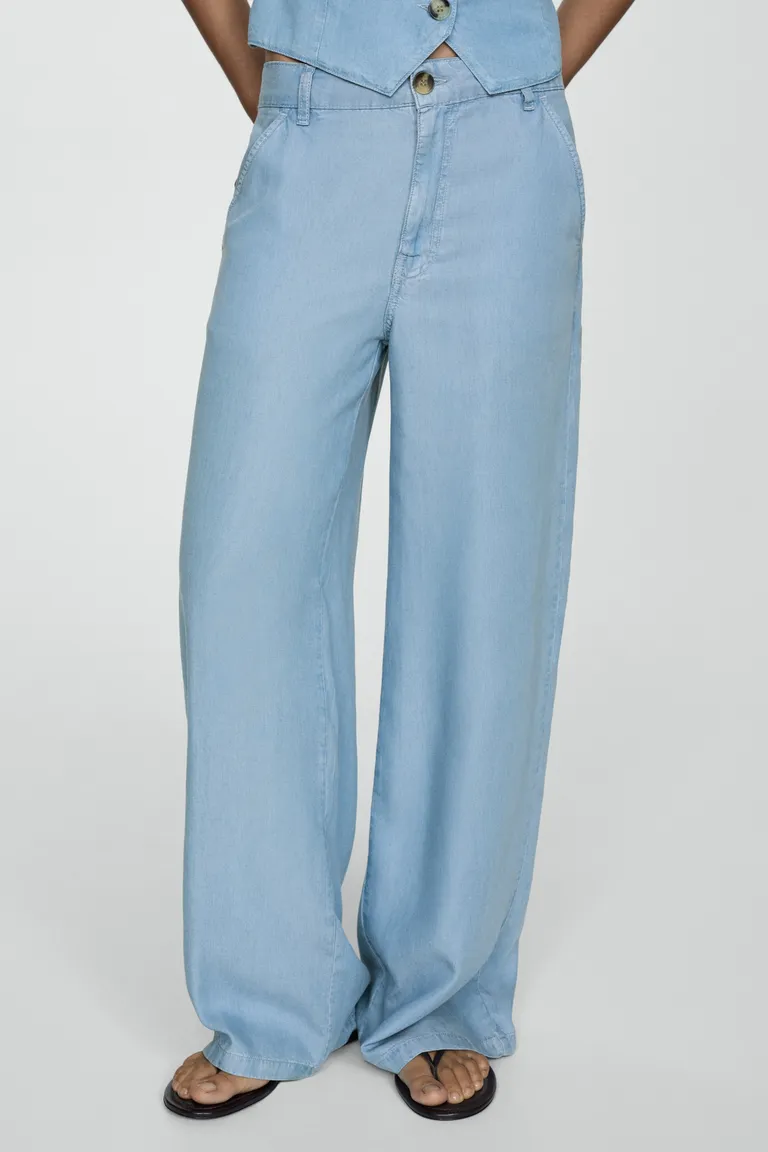 Pantalón wideleg lyocell de Mango en Pantalones para argentina