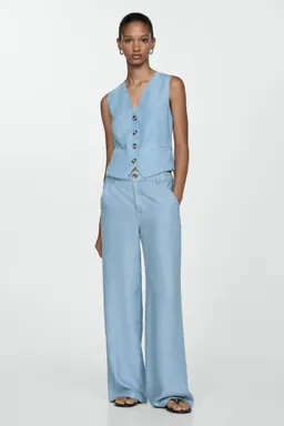 Pantalón wideleg lyocell de Mango en Pantalones para argentina