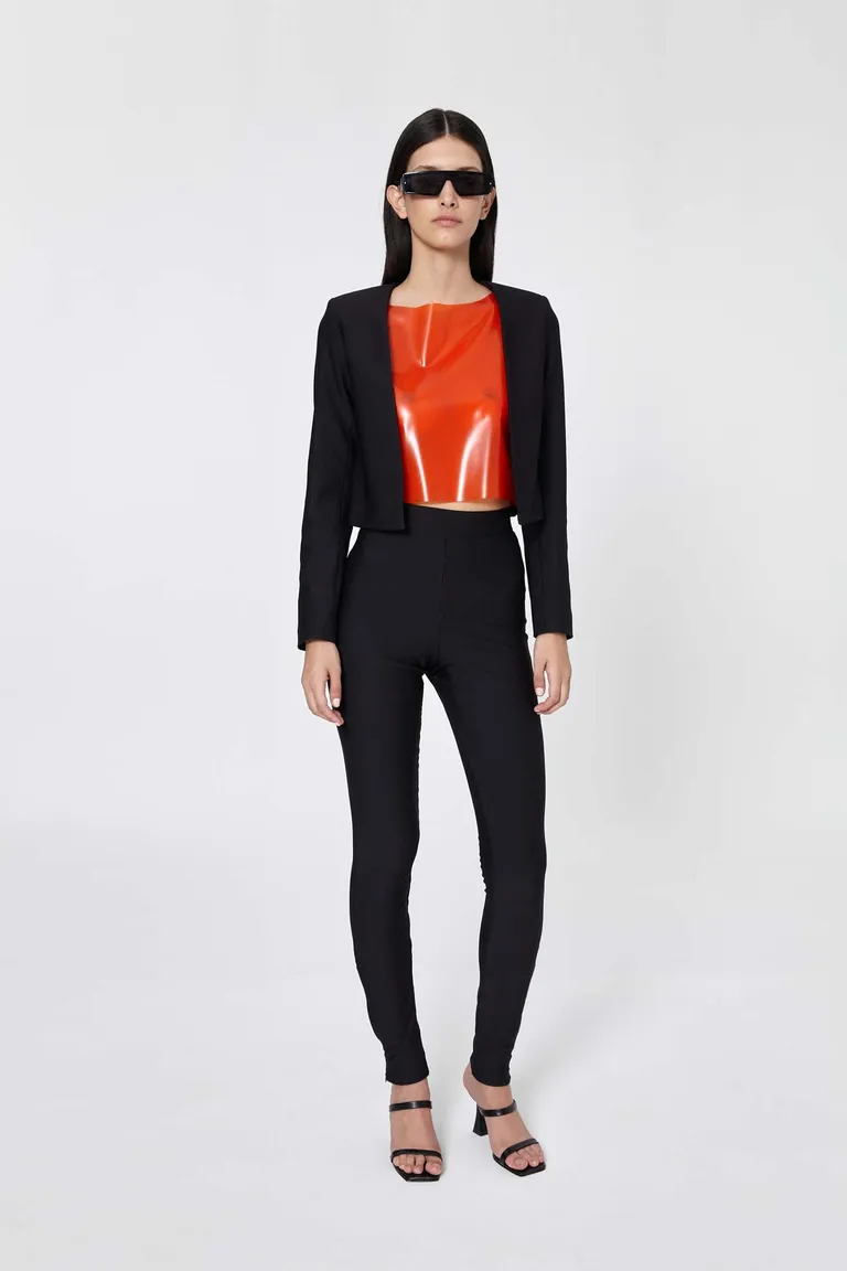 Blazer modular de tela de punto en color negro para mujer de Naíma en Blazers para argentina