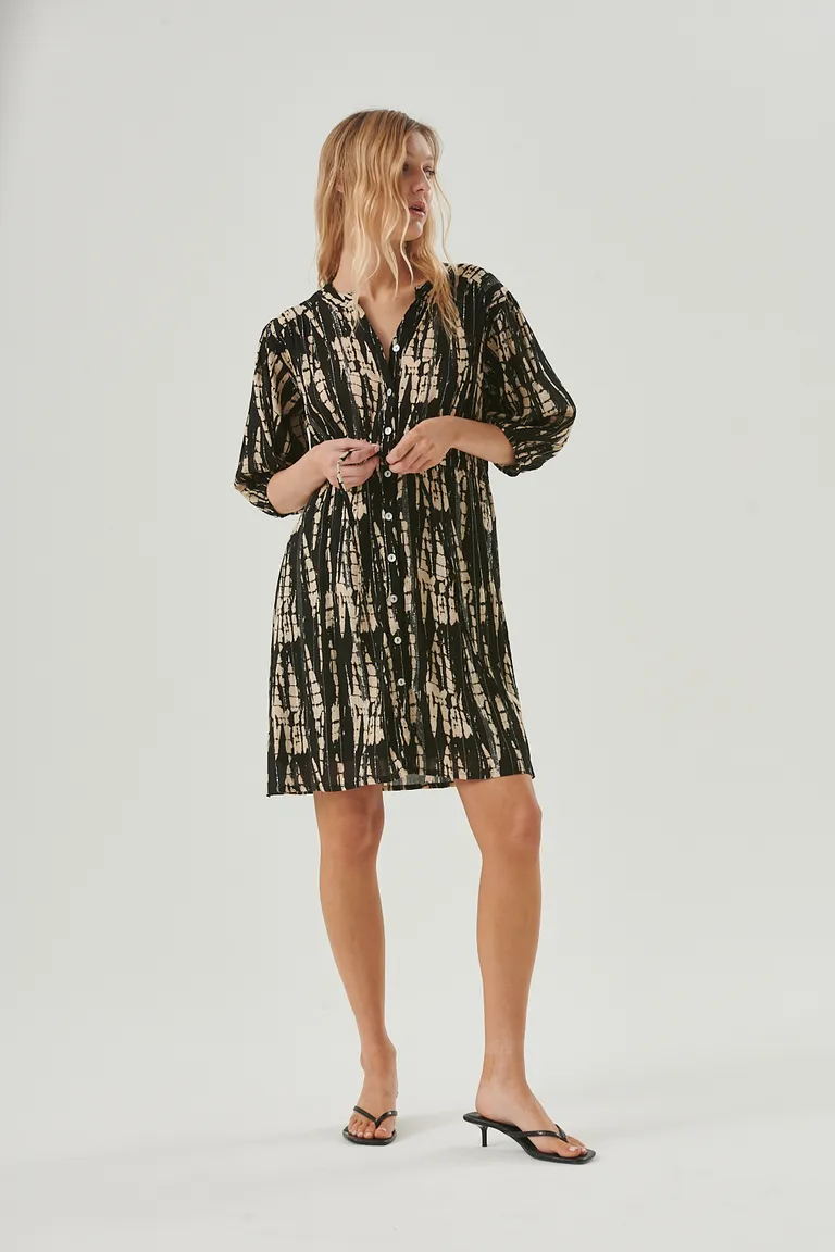 Vestido de viscosa y lurex con diseño ajustable y mangas 3/4 de Sweet en Vestidos para argentina