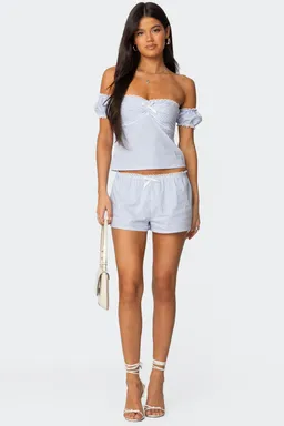 Top rayas off shoulder taryn de Edikted en Tops para argentina