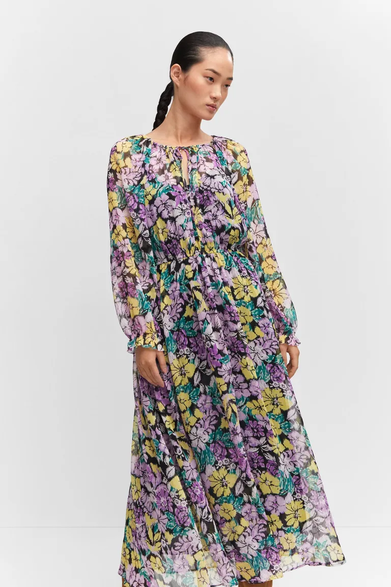 Vestido floral con textura de Mango en Vestidos para argentina