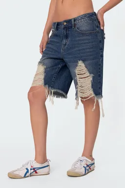 Bermudas denim estilo desgastado de Edikted en Shorts para argentina