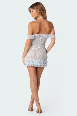 Mini vestido encaje volantes paradise de Edikted en Vestidos para argentina