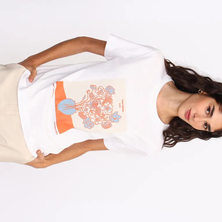 Remera estampada de manga corta en jersey de algodón para mujer de Yagmour en Remeras para argentina