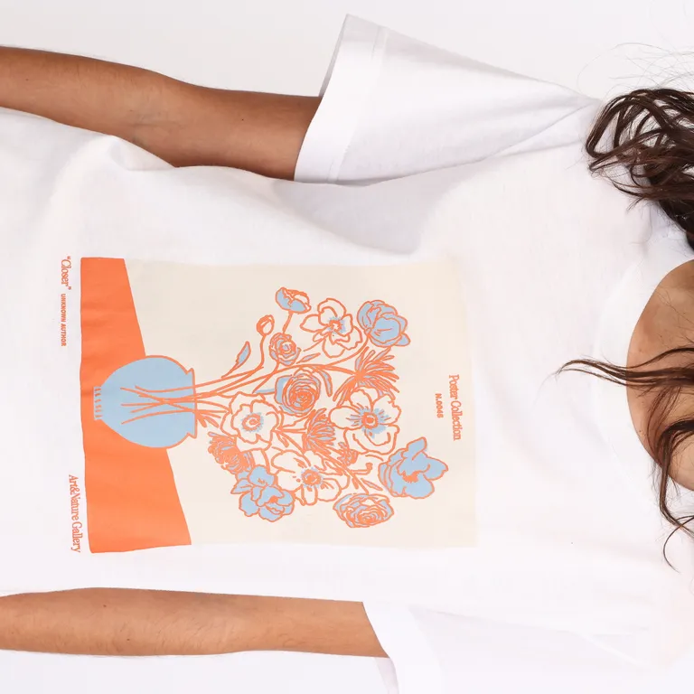 Remera estampada de manga corta en jersey de algodón para mujer de Yagmour en Remeras para argentina