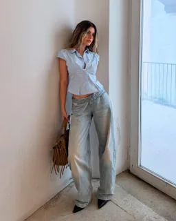 Jeans baggy barrel de Bershka en Pantalones para argentina