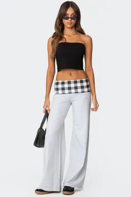 Pantalón gingham doblez beth de Edikted en Pantalones para argentina