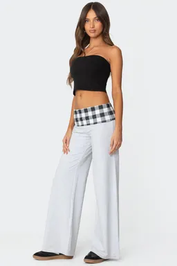 Pantalón gingham doblez beth de Edikted en Pantalones para argentina