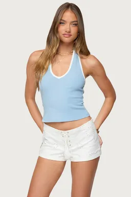 Top halter acanalado contraste de Edikted en Tops para argentina