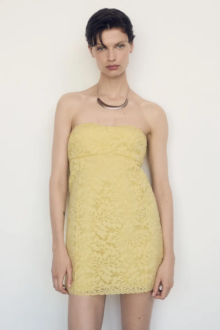 Vestido encaje palabra honor de Mango en Vestidos para argentina