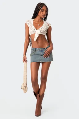 Top crochet rocco para atar de Edikted en Tops para argentina
