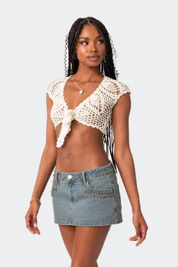 Top crochet rocco para atar de Edikted en Tops para argentina