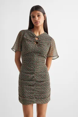 Vestido gasa estampado midi de Mango Teen en Vestidos para argentina