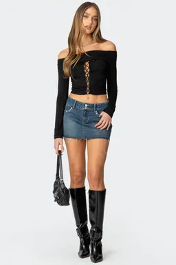 Top con cordones volante de Edikted en Tops para argentina