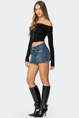 Top con cordones volante de Edikted en Tops para argentina