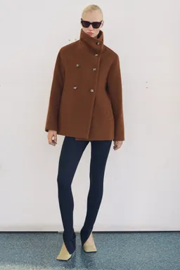 Abrigo corto lana cruzado de Mango en Chaquetas para argentina