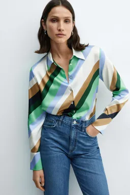 Camisa rayas satinada de Mango en Camisas para argentina
