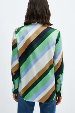 Camisa rayas satinada de Mango en Camisas para argentina