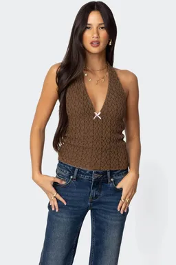 Top halter textura sauce de Edikted en Tops para argentina
