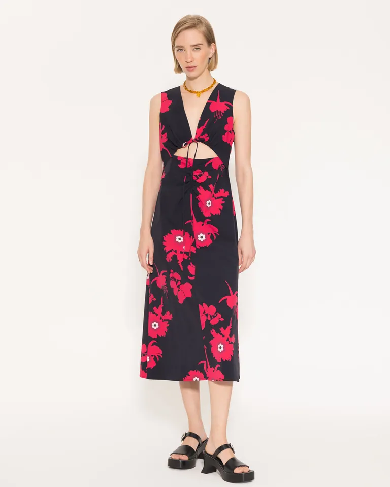 Vestido con estampado floral de diseño elegante y femenino de Jazmin Chebar en Vestidos para argentina