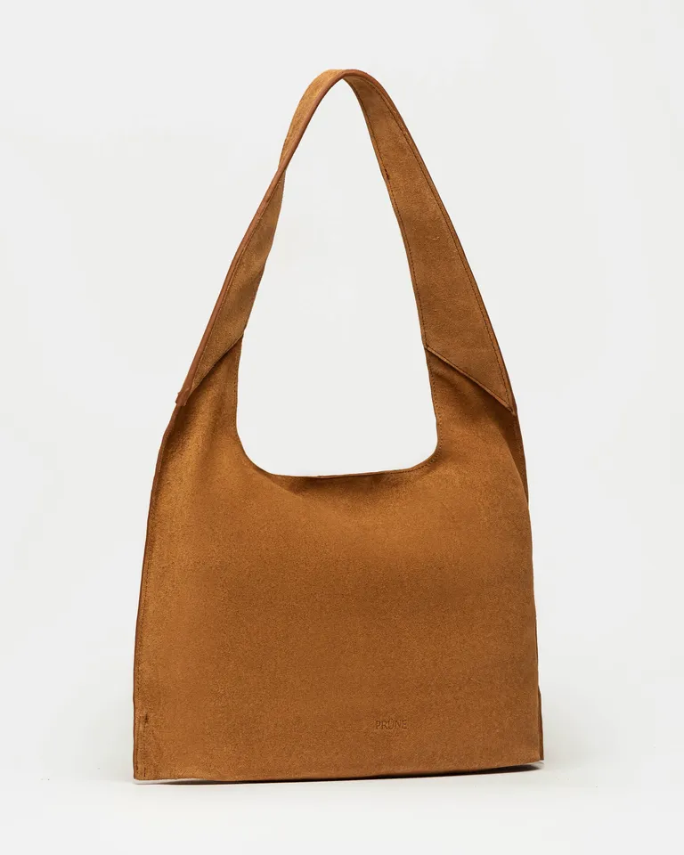 Bolso al hombro de cuero gamuza en estilo minimalista de Prüne en Bolsos y Carteras para argentina