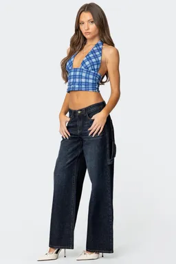 Top halter estampado cuadros de Edikted en Tops para argentina