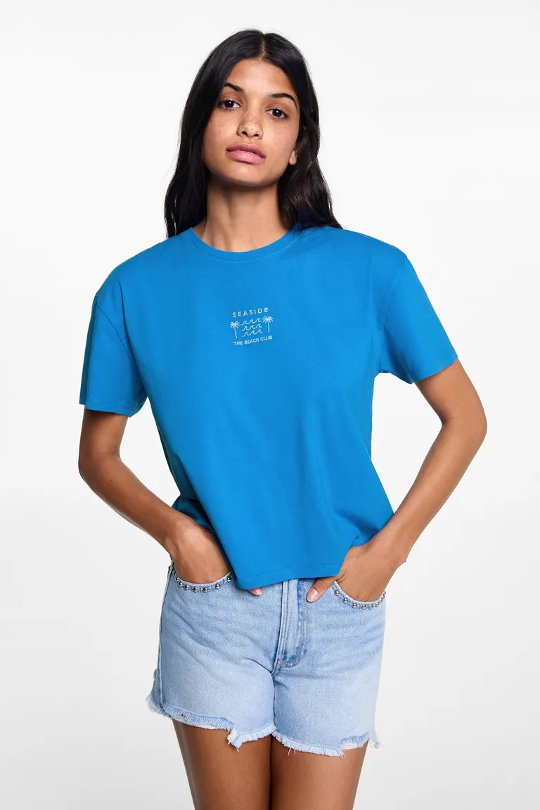 Remera mensaje bordado de Mango Teen en Remeras para argentina