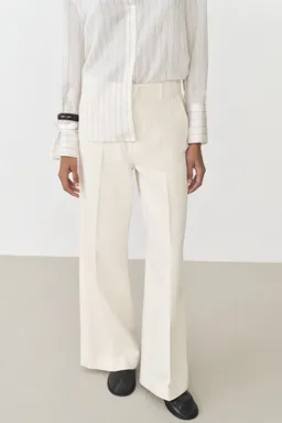 Pantalón algodón wideleg tiro alto de Mango en Pantalones para argentina