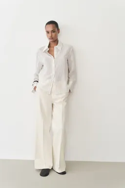 Pantalón algodón wideleg tiro alto de Mango en Pantalones para argentina