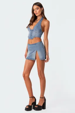 Minifalda denim katrina de Edikted en Shorts para argentina