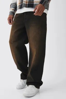 Jean holgado lavado marrón de Boohooman en Pantalones para argentina