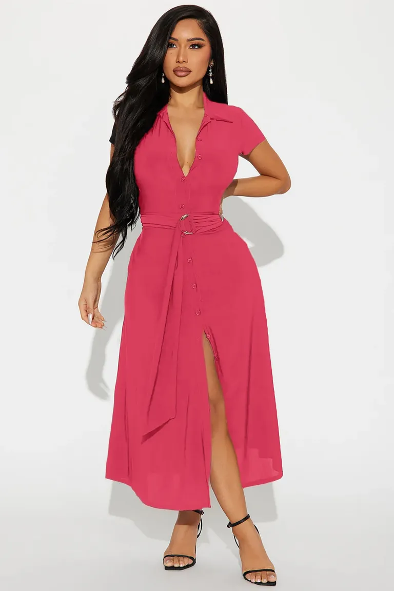 Vestido midi elise abotonado de Fashion Nova en Vestidos para argentina