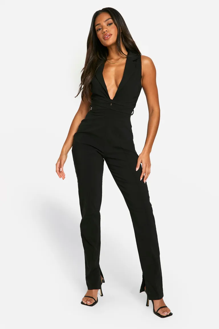 Mono escote plunge con lazo de Boohoo en Monos para argentina