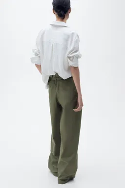 Pantalón algodón wideleg cinturón de Mango en Pantalones para argentina