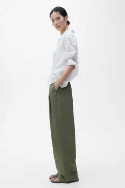 Pantalón algodón wideleg cinturón de Mango en Pantalones para argentina